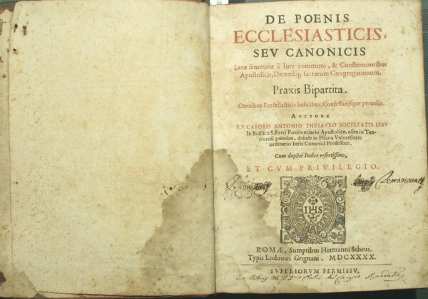 De Poenis ecclesiasticis seu canonicis