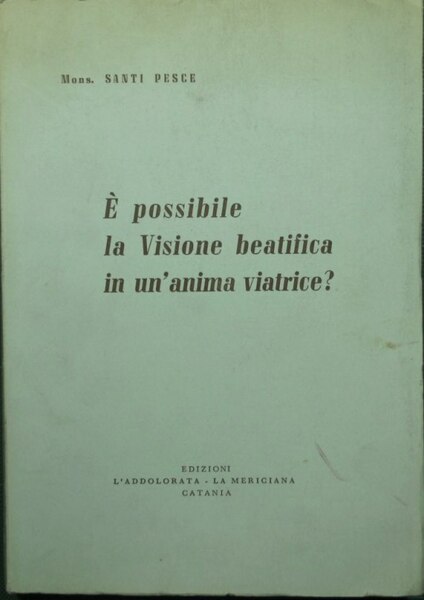È possibile la visione beatifica in un'anima viatrice?