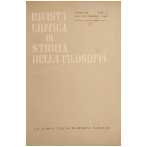 Rivista critica di storia della filosofia