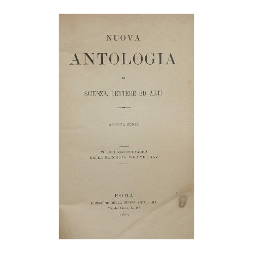 Nuova antologia. Vol. LXI