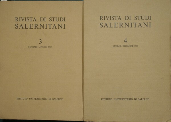 Rivista di Studi Salernitani. Anno II - Nn. 3-4