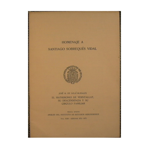 Homenaje a Santiago Sobrequés Vidal