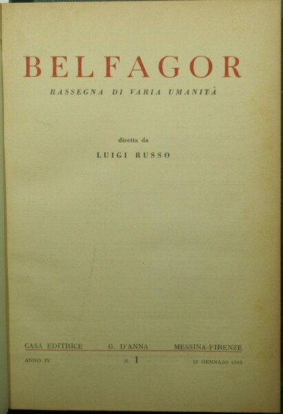 Belfagor. Anno IV - 1949