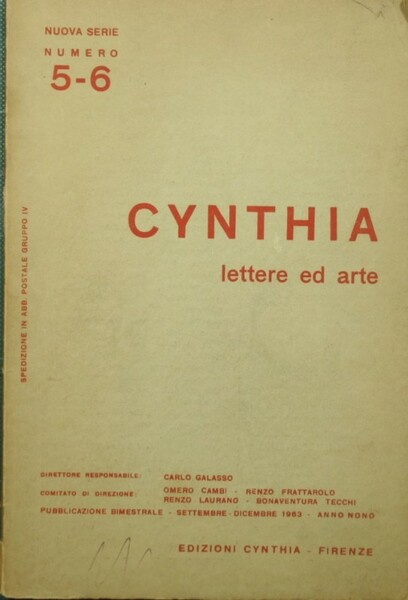 Cynthia. Lettere ad arte. N. 5-6