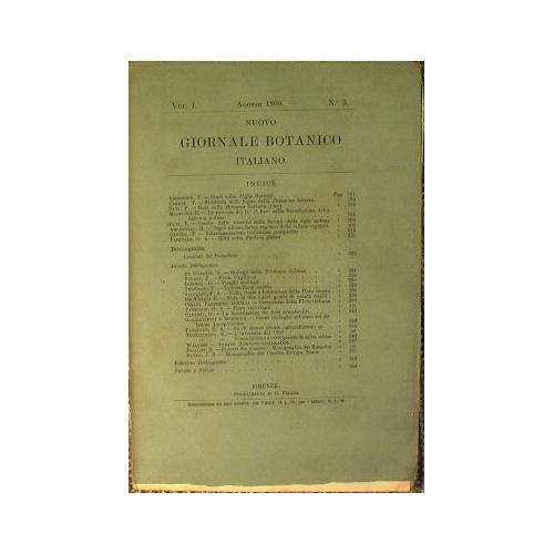 Nuovo Giornale Botanico Italiano. Volume I numero 3.