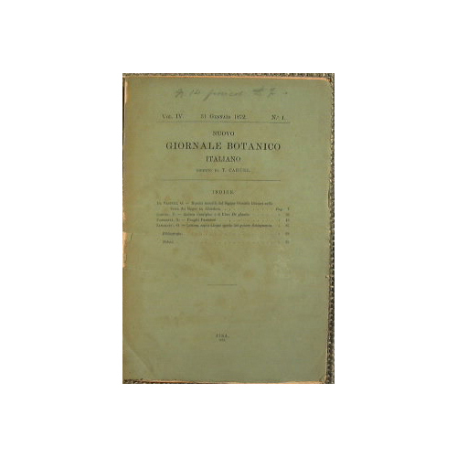 Nuovo Giornale Botanico Italiano diretto da T.Caruel. Volume IV numero …