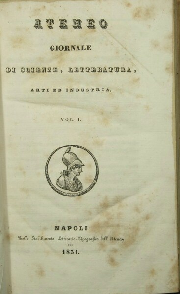 Ateneo. Giornale di scienze, letteratura, arti ed industria