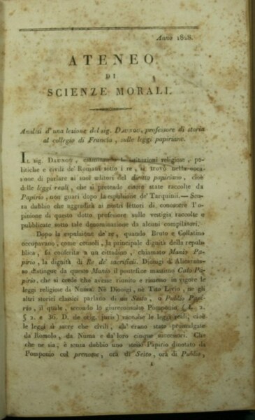 Ateneo di scienze morali. Anno 1828