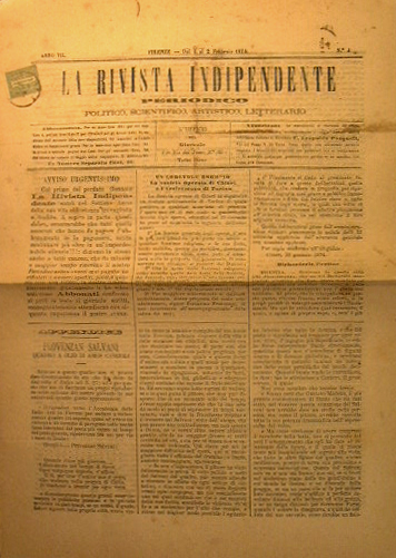 La Rivista Indipendente. Periodico politico, scientifico, artistico, letterario.