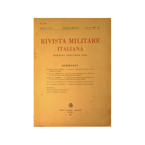 Rivista Militare Italiana. Anno V n.5