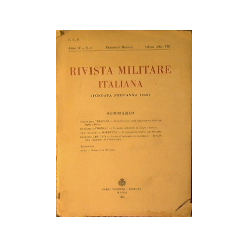 Rivista Militare Italiana. Anno IV n.4
