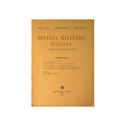 Rivista Militare Italiana. Anno V n.10