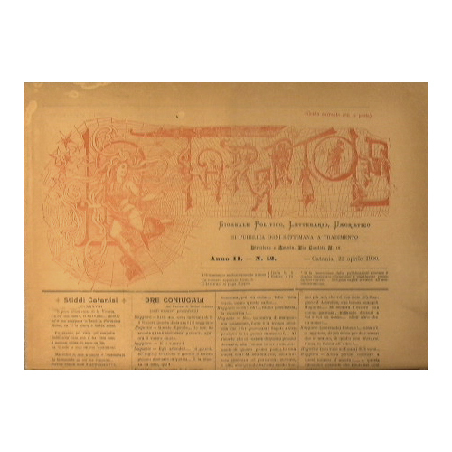 La Tarantola. Giornale politico, letterario, umoristico. Si pubblica a CATANIA …