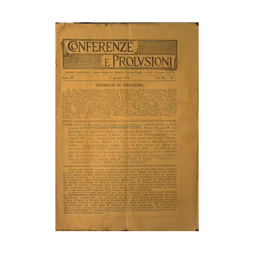 Conferenze e prolusioni