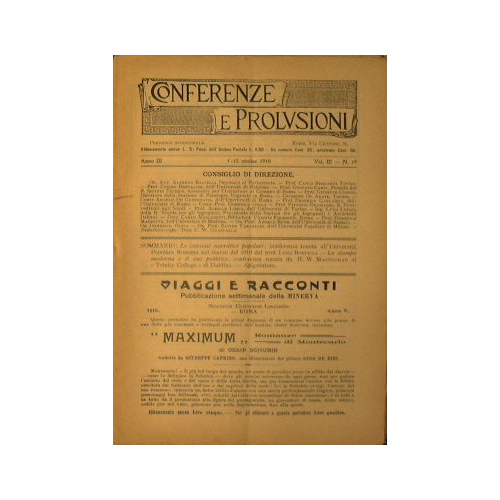 Conferenze e prolusioni