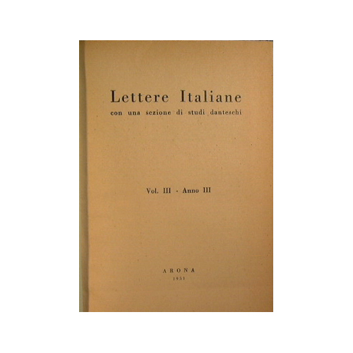 Lettere Italiane con una sezione di studi danteschi