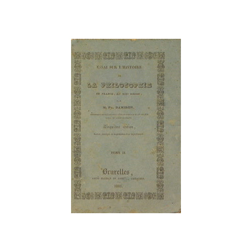 Essai sur l'historire de la philosophie en france, au XIX …