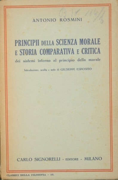 Principii della scienza morale e storia comparativa e critica dei …