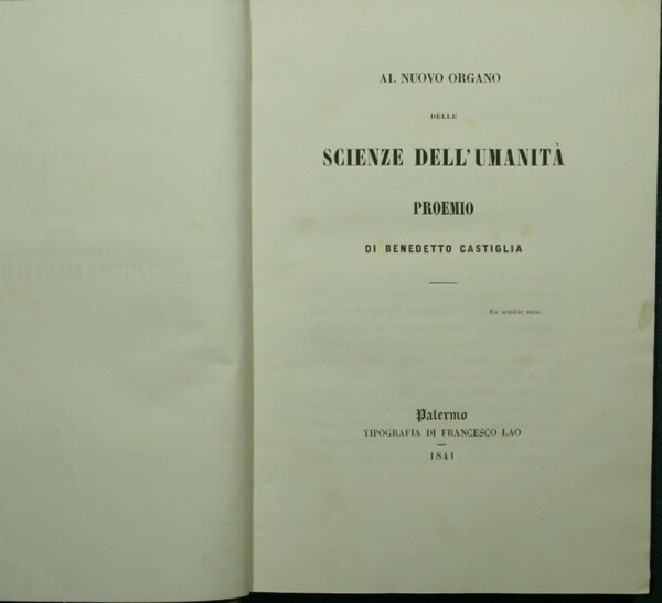 Al nuovo organo delle scienze dell'umanità