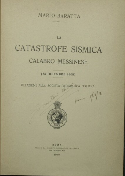 La catastrofe sismica calabro messinese