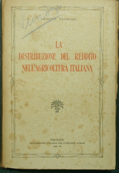 La distribuzione del reddito nell'agricoltura italiana