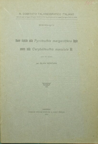 Nuove ricerche sulla Pyroteuthis margaritifera Hoyle ovvero sulla Carybditeuthis maculata …