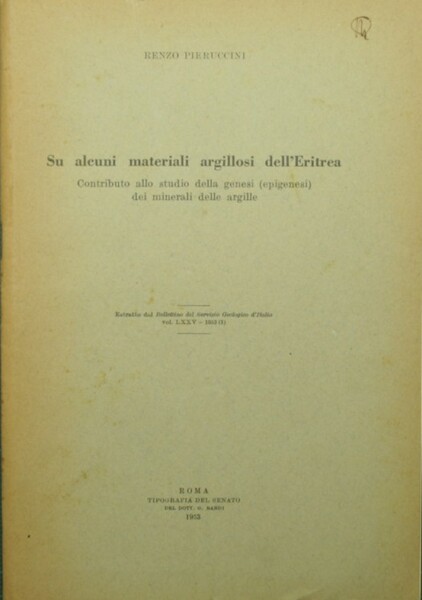 Su alcuni materiali argillosi dell'Eritrea