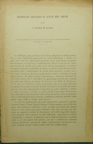 Significato geologico di alcuni miti ariani