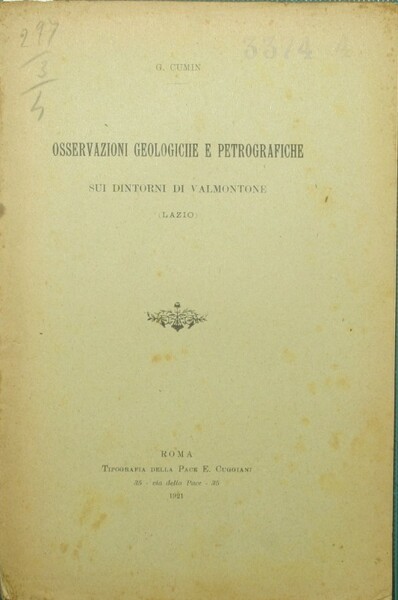 Osservazioni geologiche e petrografiche sui dintorni di Valmontone (Lazio)