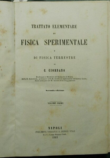 Trattato elementare di fisica sperimentale e di fisica terrestre