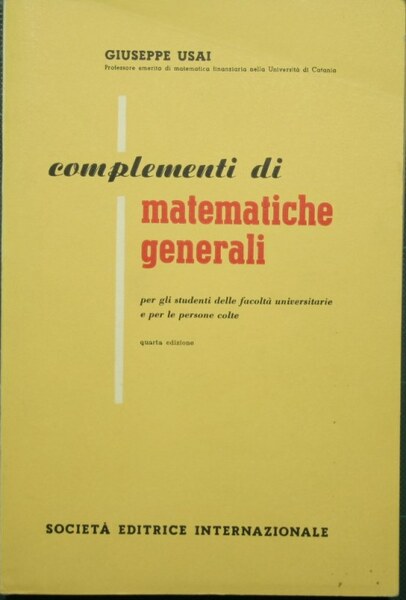 Complementi di matematiche generali