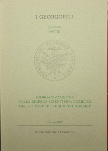 Riorganizzazione della ricerca scientifica pubblica nel settore delle scienze agrarie