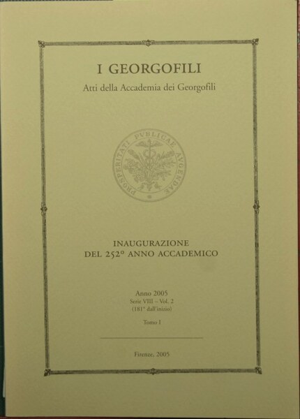 I georgofili - Inaugurazione del 252° anno accademico - Anno …