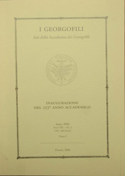 I georgofili - Inaugurazione del 253° anno accademico - Anno …