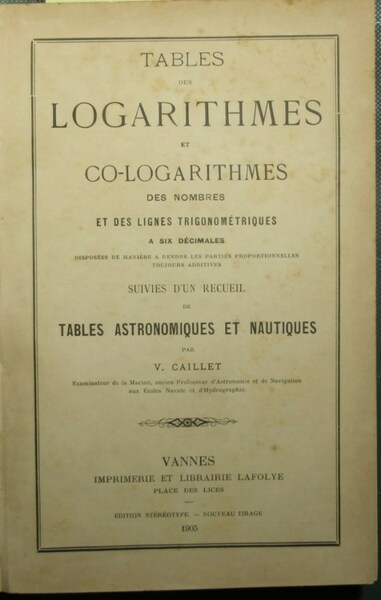 Tables des logarithmes et co-logarithmes des nombres et des lignes …