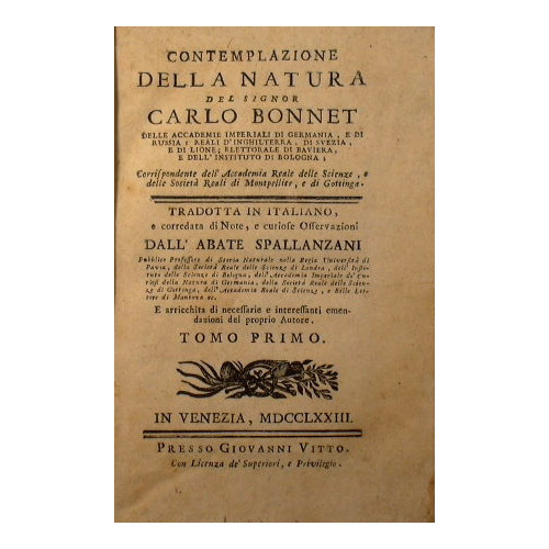 Contemplazione della natura del signor Carlo Bonnet delle Accademie Reali …