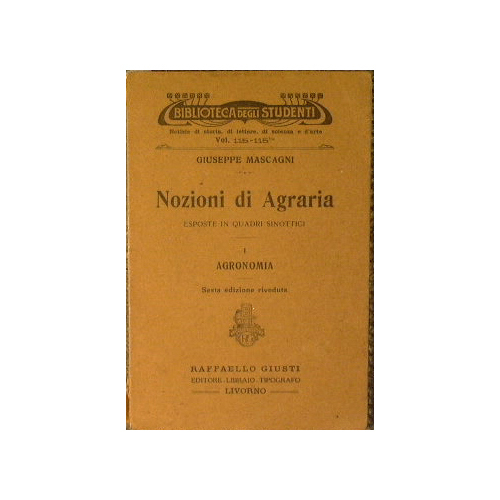 Nozioni di agraria esposte in quadri sinottici
