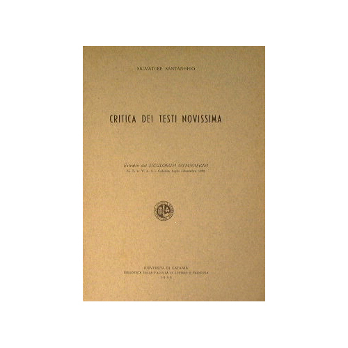 Critica dei testi novissima