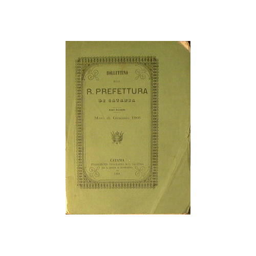 Bollettino della R.Prefettura di Catania