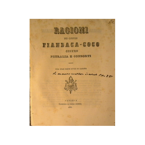 Ragioni pei conjugi Fiandaca - Coco contro Petralia e consorti