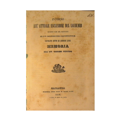 Intorno all'attuale esclusione del Laudemio quando non sia pattuito in …