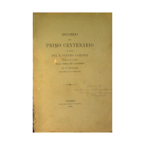 Ricordo del primo centenario in onore del B.Pietro Geremia