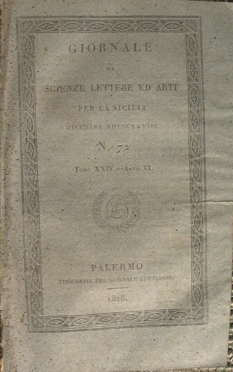Giornale di Scienze Letteratura ed Arti per la Sicilia Num. …