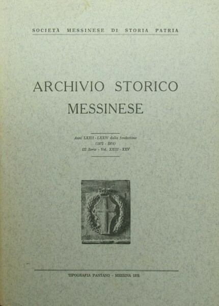 Archivio storico messinese. 1972-1974