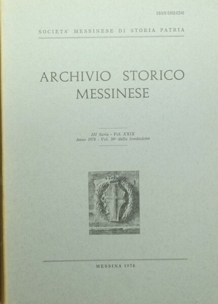 Archivio storico messinese. 1978