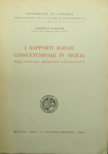 I rapporti agrari consuetudinari in Sicilia