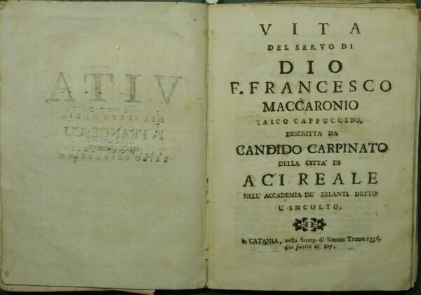 Vita del servo di Dio F. Francesco Maccaronio laico cappuccino