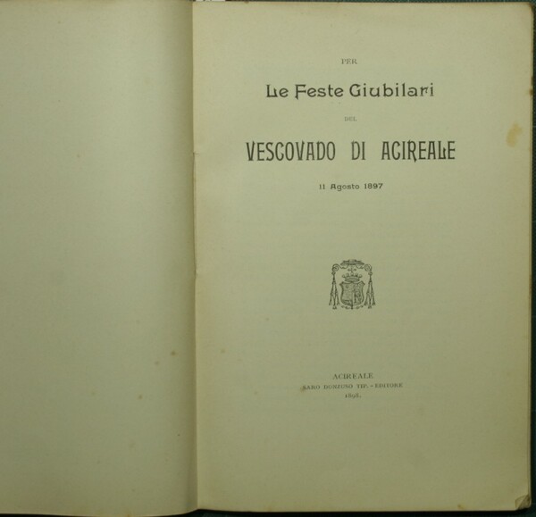 Per le feste giubilari del Vescovado di Acireale