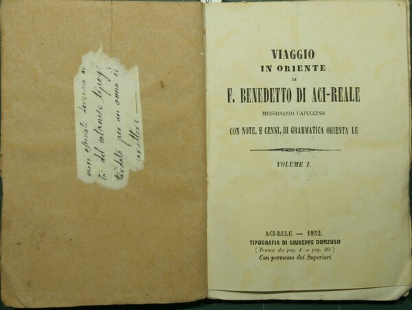 Viaggio in Oriente di F. Benedetto di Aci-Reale. Vol. I