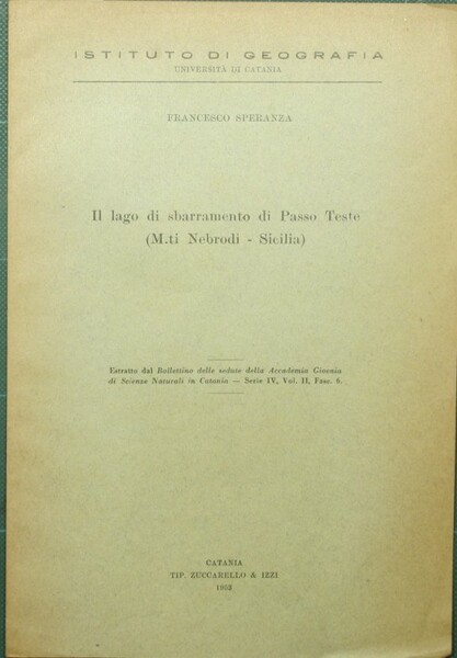 Il lago di sbarramento di Passo Teste (M.ti Nebrodi - …